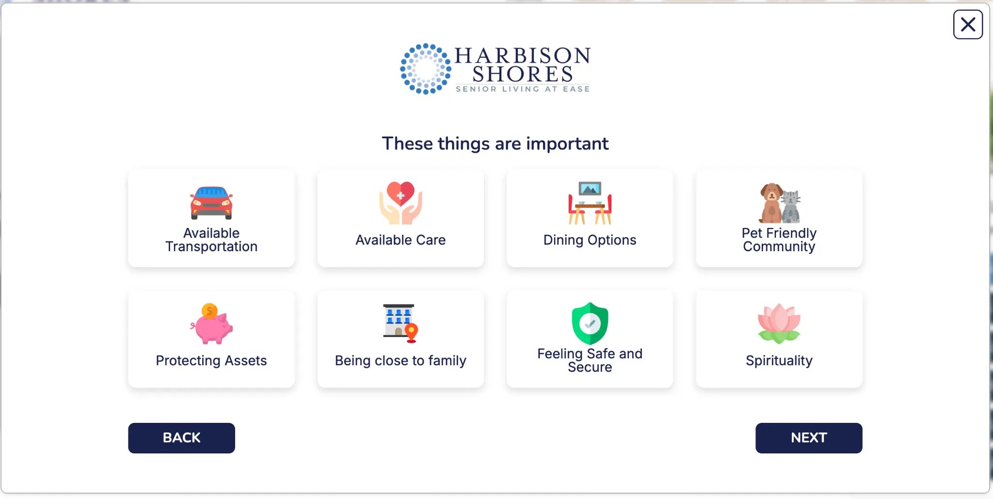 Navigator lead capture interface — Harbison Shores